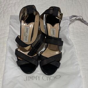 Jimmy Choo Black Strappy Sandals